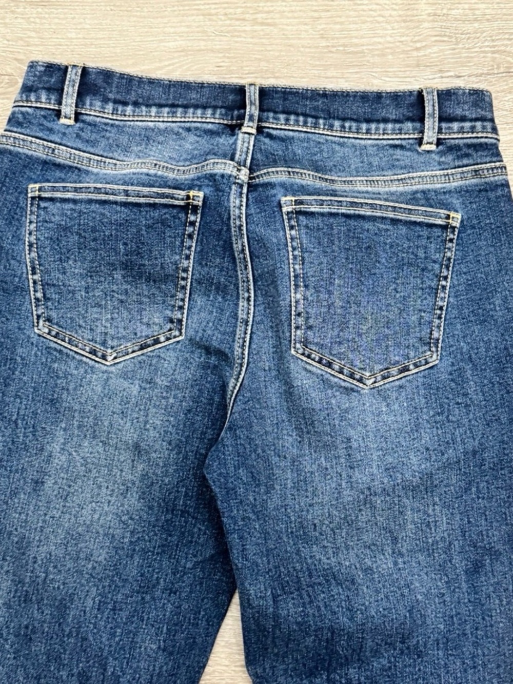 Straight Leg Stretch Denim Jeans Medium Wash Blue Size 0 - Picture 4 of 6